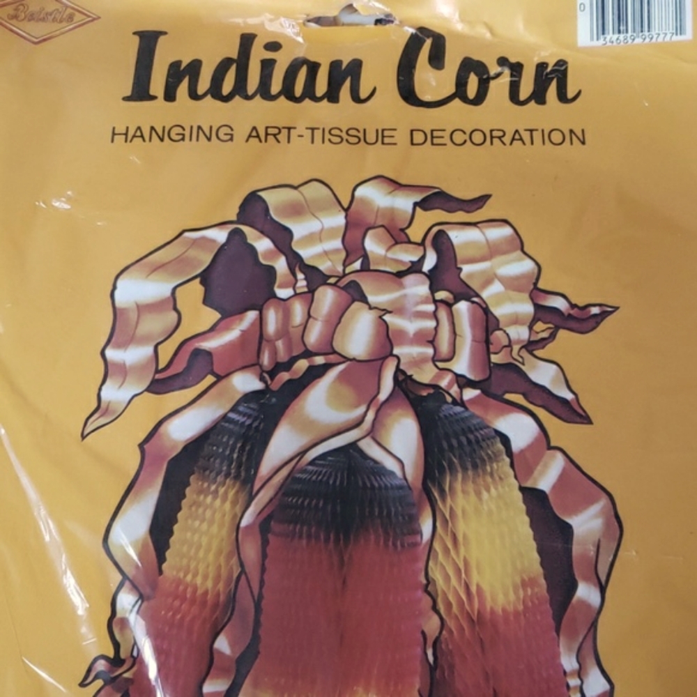Vintage Indian Corn Hanging Art Tissue Decoration